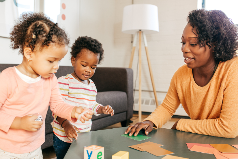 Speech Therapist Facilitates Turn Taking with 2 toddlers