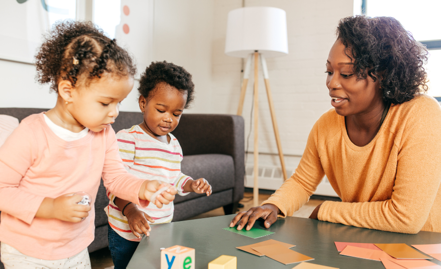 Speech Therapist Facilitates Turn Taking with 2 toddlers